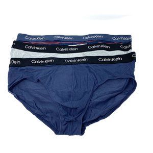 🍃Sale🍃 Calvin Klein 3 PACK Blue Gray Hip Brief Cotton Men's Sizes 62102166029
